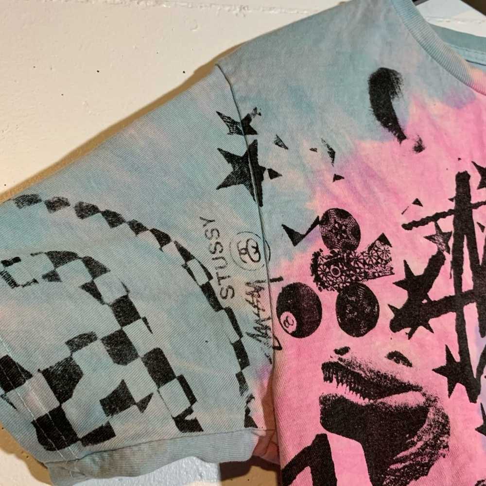 Vintage Y2k Stussy AOP Skater Grunge Tie Dye T Sh… - image 5