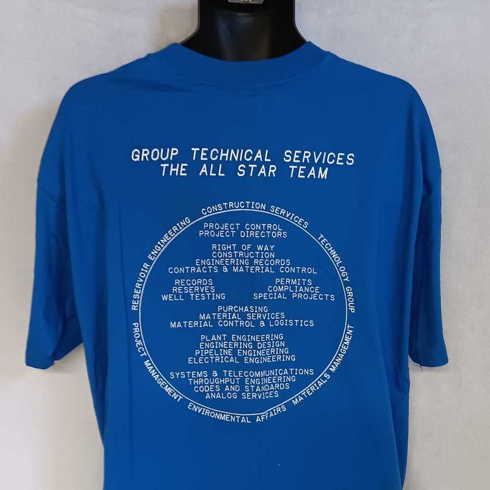 Enron T-Shirt XXL Blue 90's Single Stitch Hanes F… - image 3