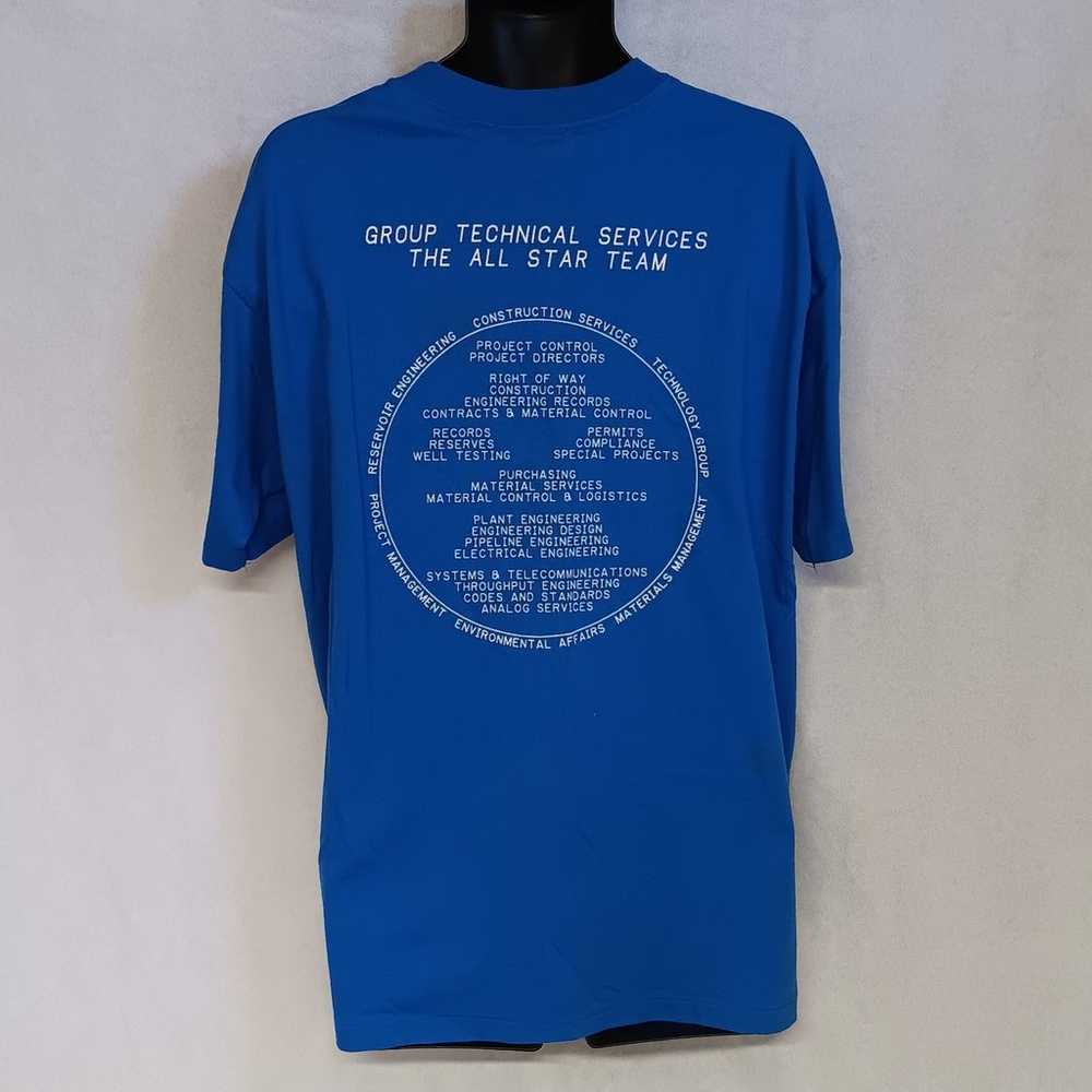 Enron T-Shirt XXL Blue 90's Single Stitch Hanes F… - image 4