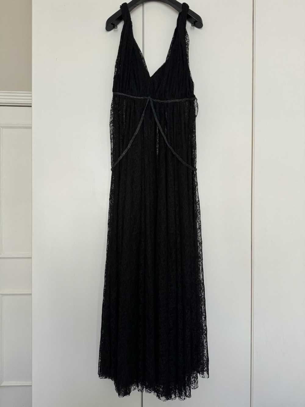 Product Details Black Sheer Lace Plunge Gown - image 2