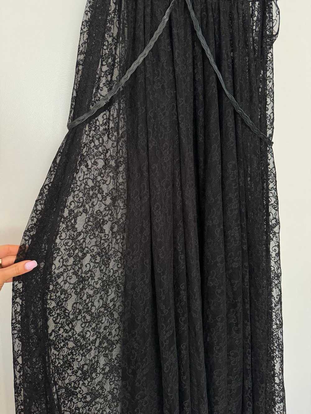 Product Details Black Sheer Lace Plunge Gown - image 5