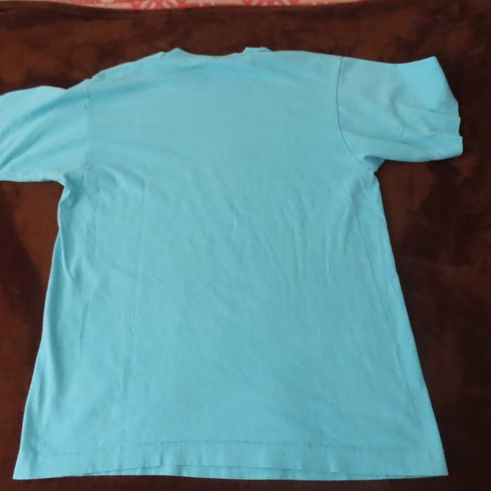 vintage 90s fruit of the loom tshirt L blue one e… - image 3