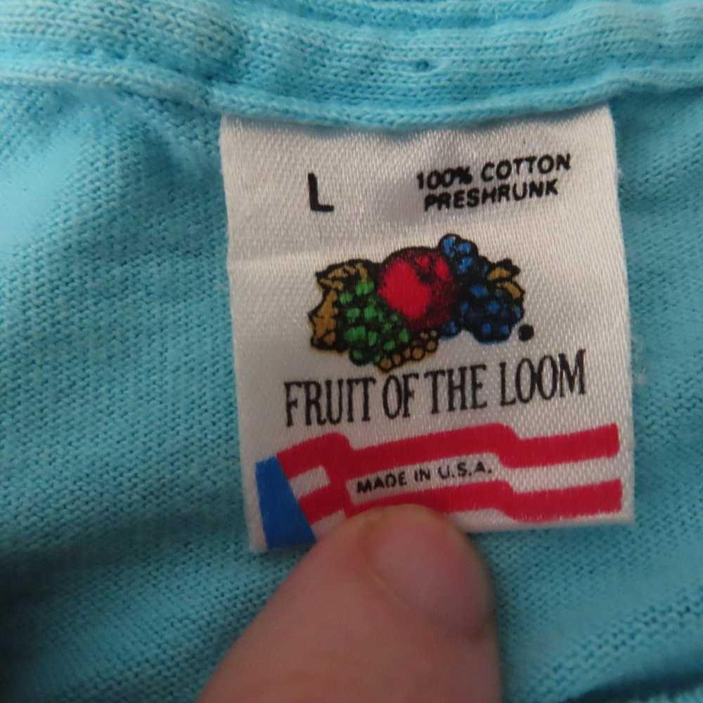 vintage 90s fruit of the loom tshirt L blue one e… - image 4