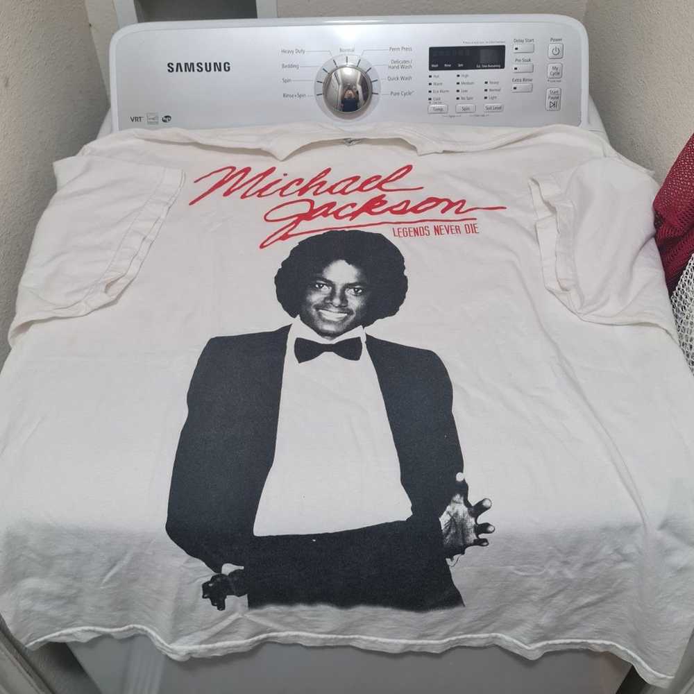Michael Jackson White T-shirt 3XL Off The Wall Le… - image 2