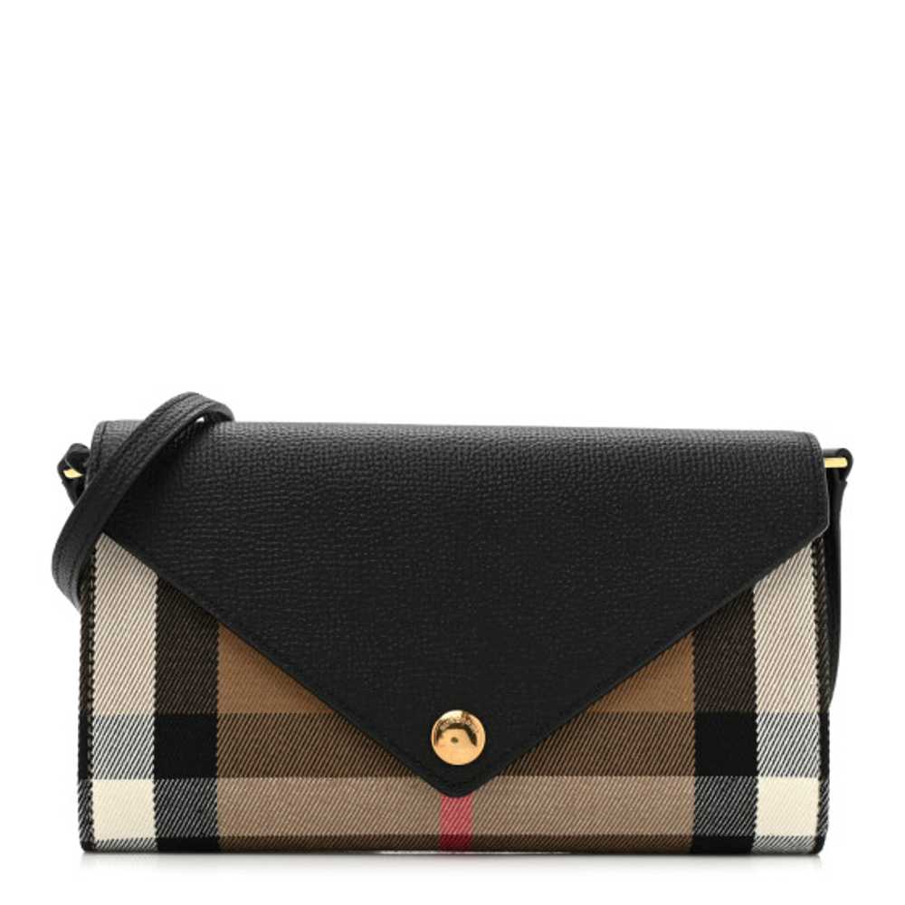 BURBERRY Calfskin House Check Hannah Wallet with … - image 1