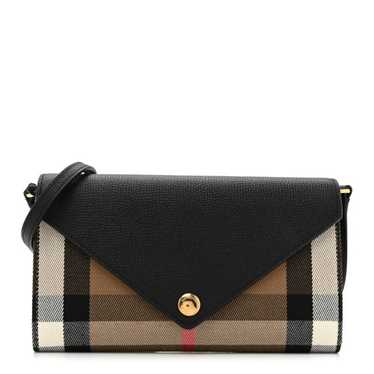 BURBERRY Calfskin House Check Hannah Wallet with … - image 1