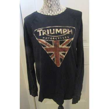 Lucky Brand Streetwear Triumph Motorcycles Distressed Look Tee Shirt Men's  2XL 