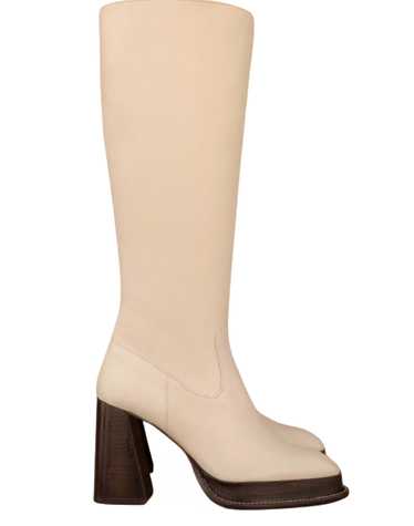 Bobbies Cream Leather Callie knee high Boots UK 4