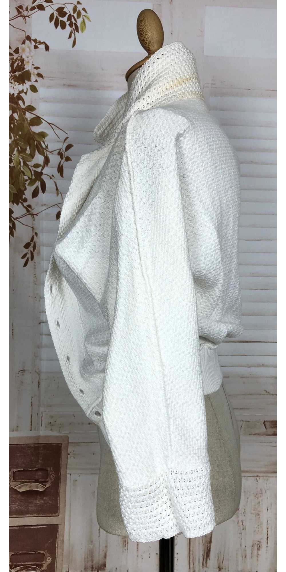 Gorgeous Original Early 1950s Vintage White Knit … - image 12