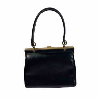 MOD 60's Italian Black Leather hotsell Clutch with Black Lucite Handle