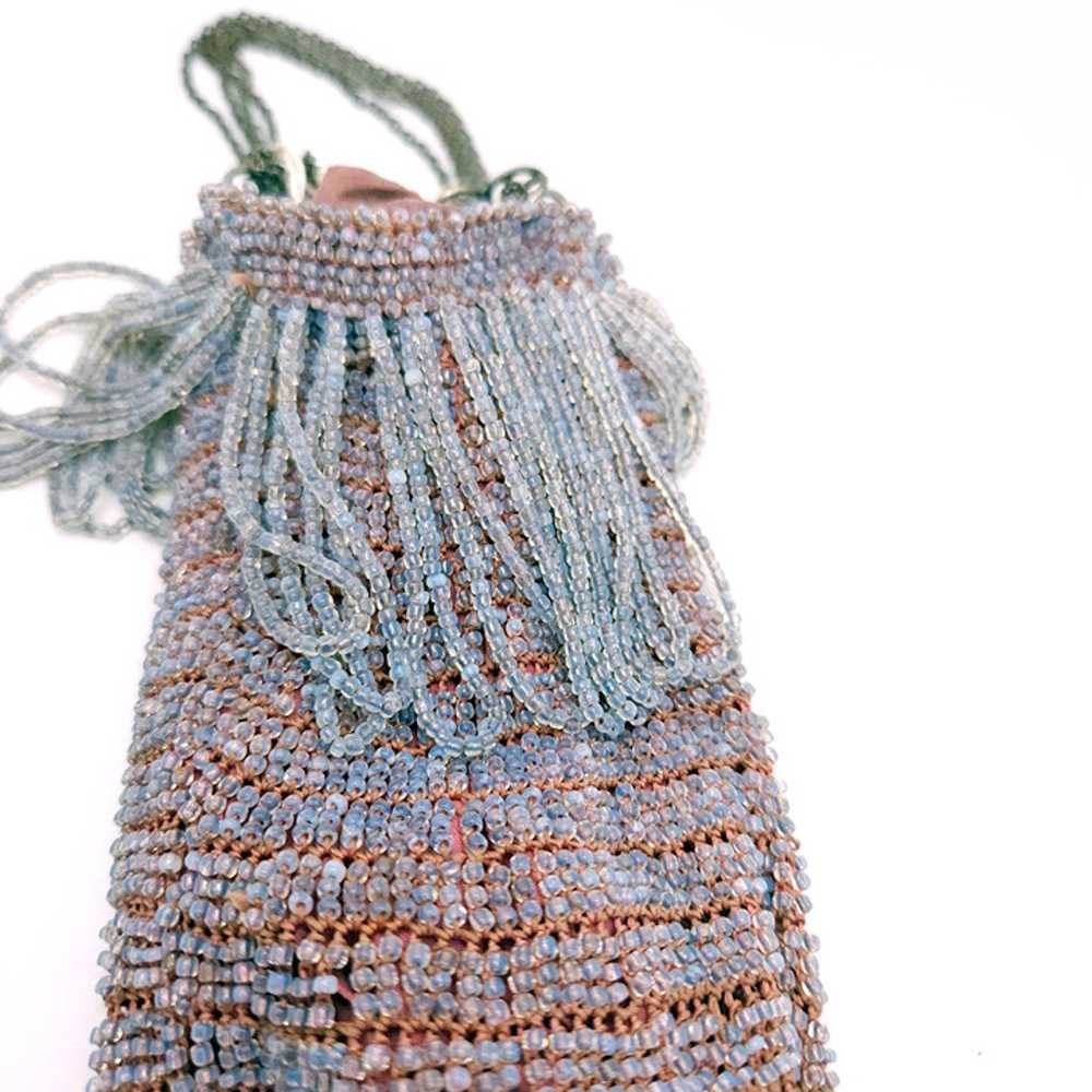 1920's Beaded Knit Evening Hand Bag Purse - image 3