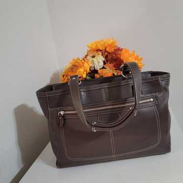 Coach Penelope large brown leather tote