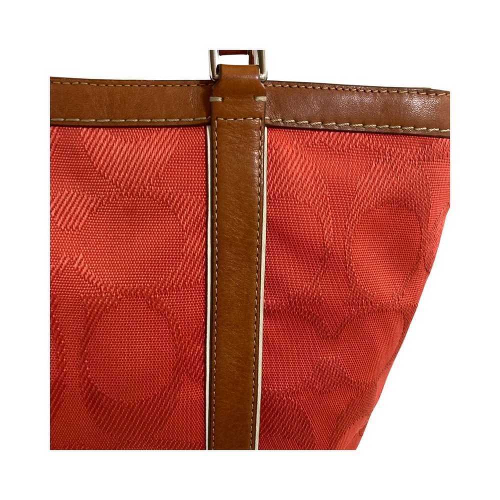 (H118) Coach Red Coral Strap Leather Large Handba… - image 7