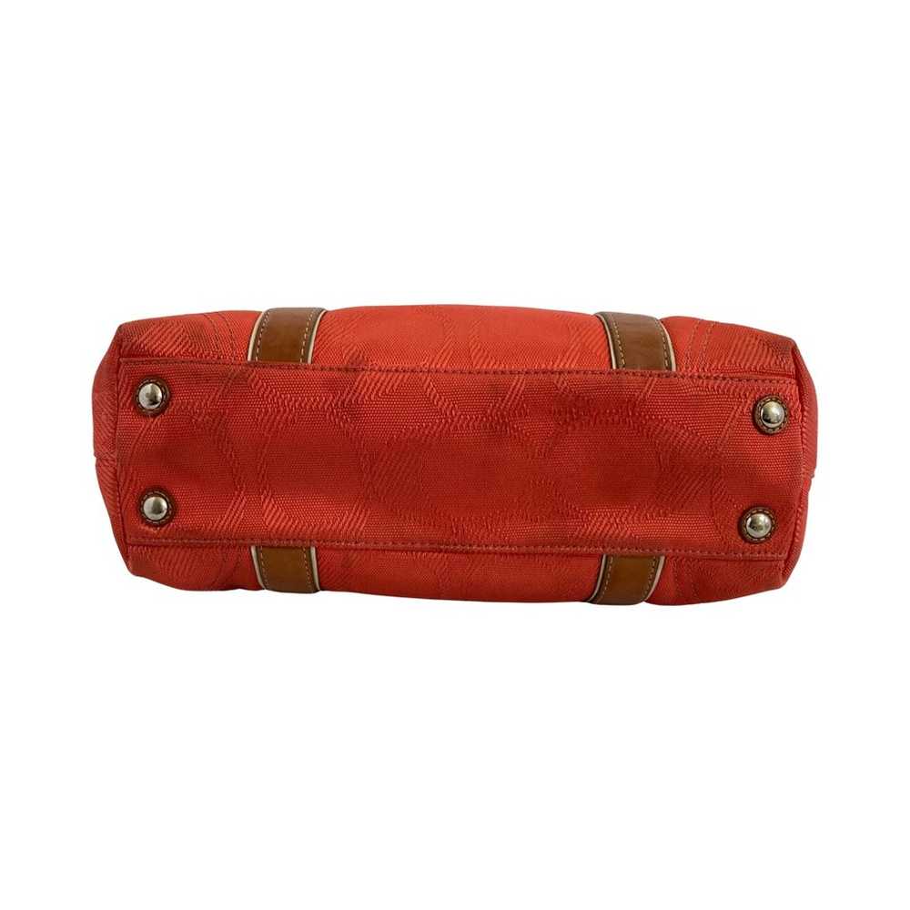 (H118) Coach Red Coral Strap Leather Large Handba… - image 8
