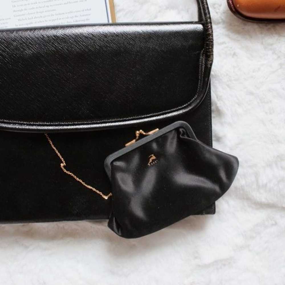50's Rare Koret Black Handbag with Coin Mini + Mi… - image 7