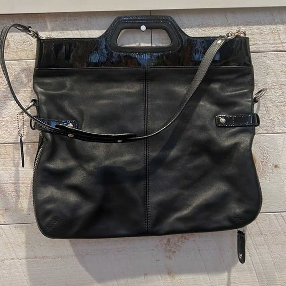 COACH Black Leather Convertible Foldover Bonnie B… - image 3