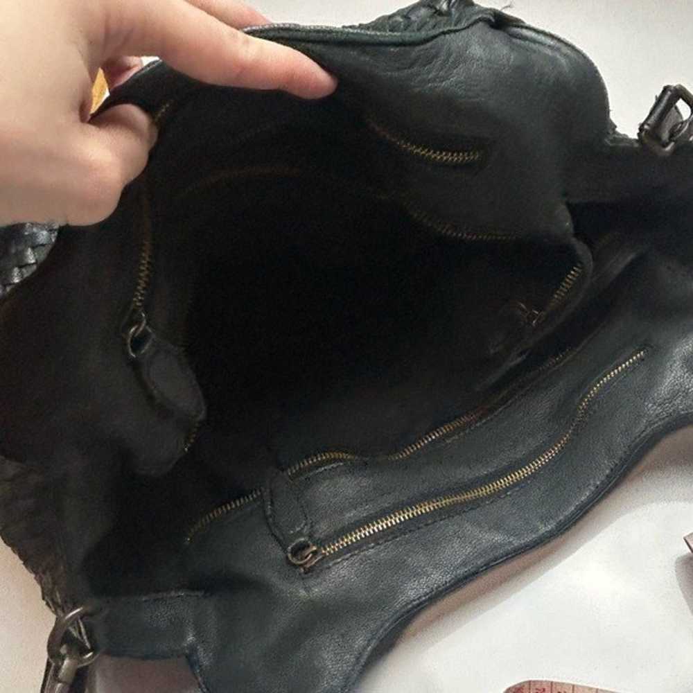 Platania Italy Black Woven Leather bag genuine le… - image 5