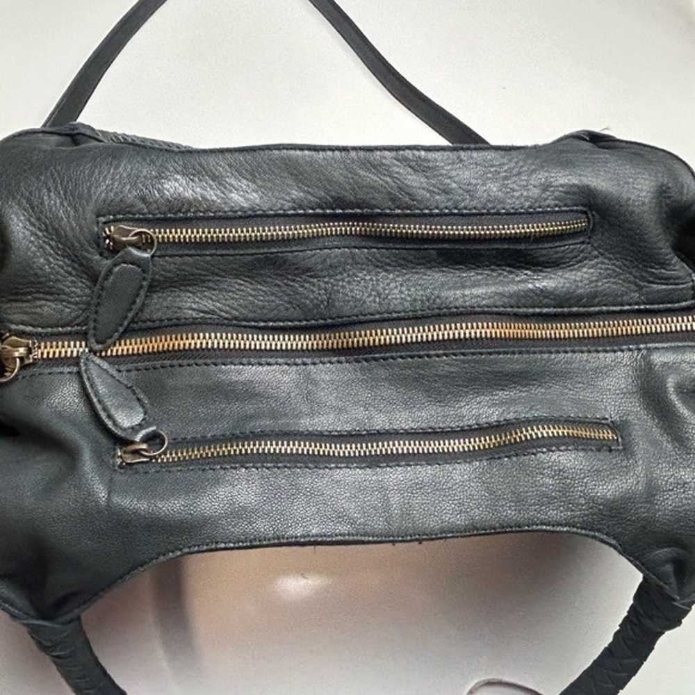 Platania Italy Black Woven Leather bag genuine le… - image 6