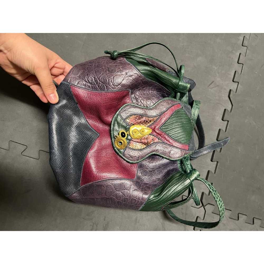 Rare Vintage Sharif Bucket Bag Patch Work Leather… - image 5