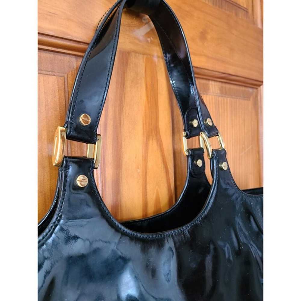 Tory Burch Bombe Tote Black Patent Leather Perfor… - image 6