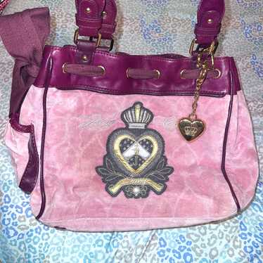 Vintage Juicy Couture BABY PINK Velour Terry BOWLER BAG Y2K RARE BARBIECORE  | eBay