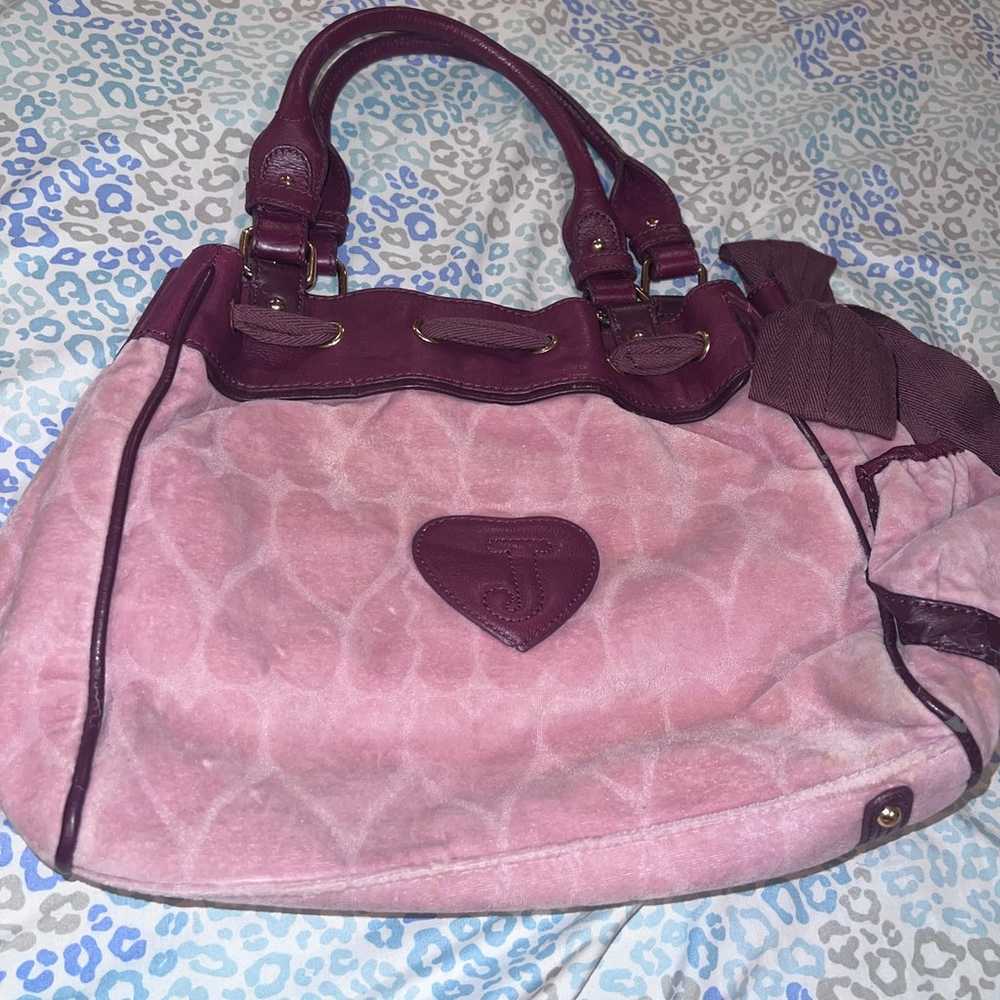 Vintage Pink Juicy Couture Purse Tote Bag Handbag… - image 2