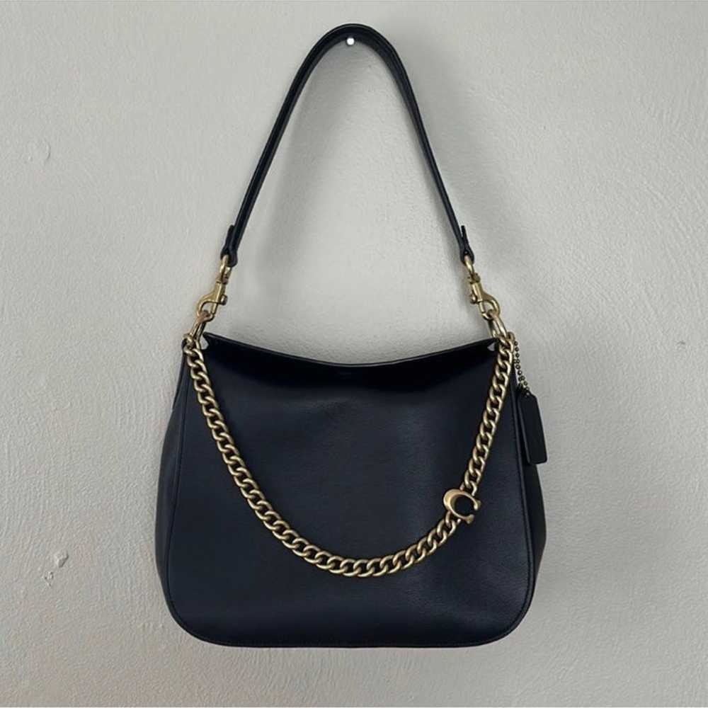 Coach Signature Chain Hobo in smooth black leather - image 1