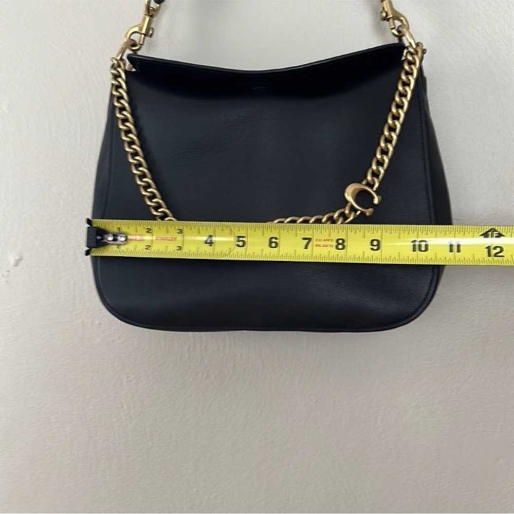 Coach Signature Chain Hobo in smooth black leather - image 5