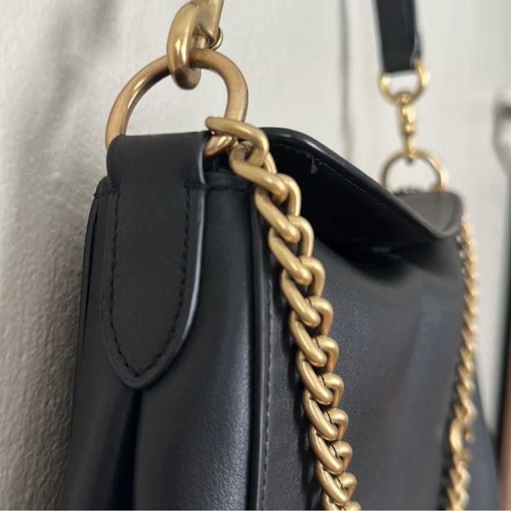 Coach Signature Chain Hobo in smooth black leather - image 7