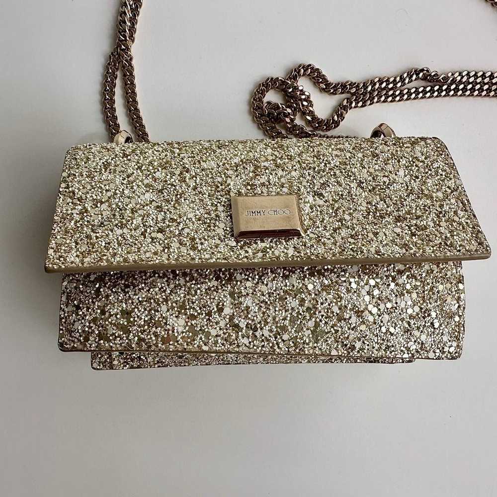 ✨JIMMY CHOO Leni Glitter Fabric Mini Crossbody Ev… - image 3