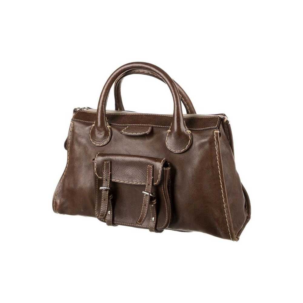 Chloe Edith Brown Leather Stitching Shoulder Bag … - image 3