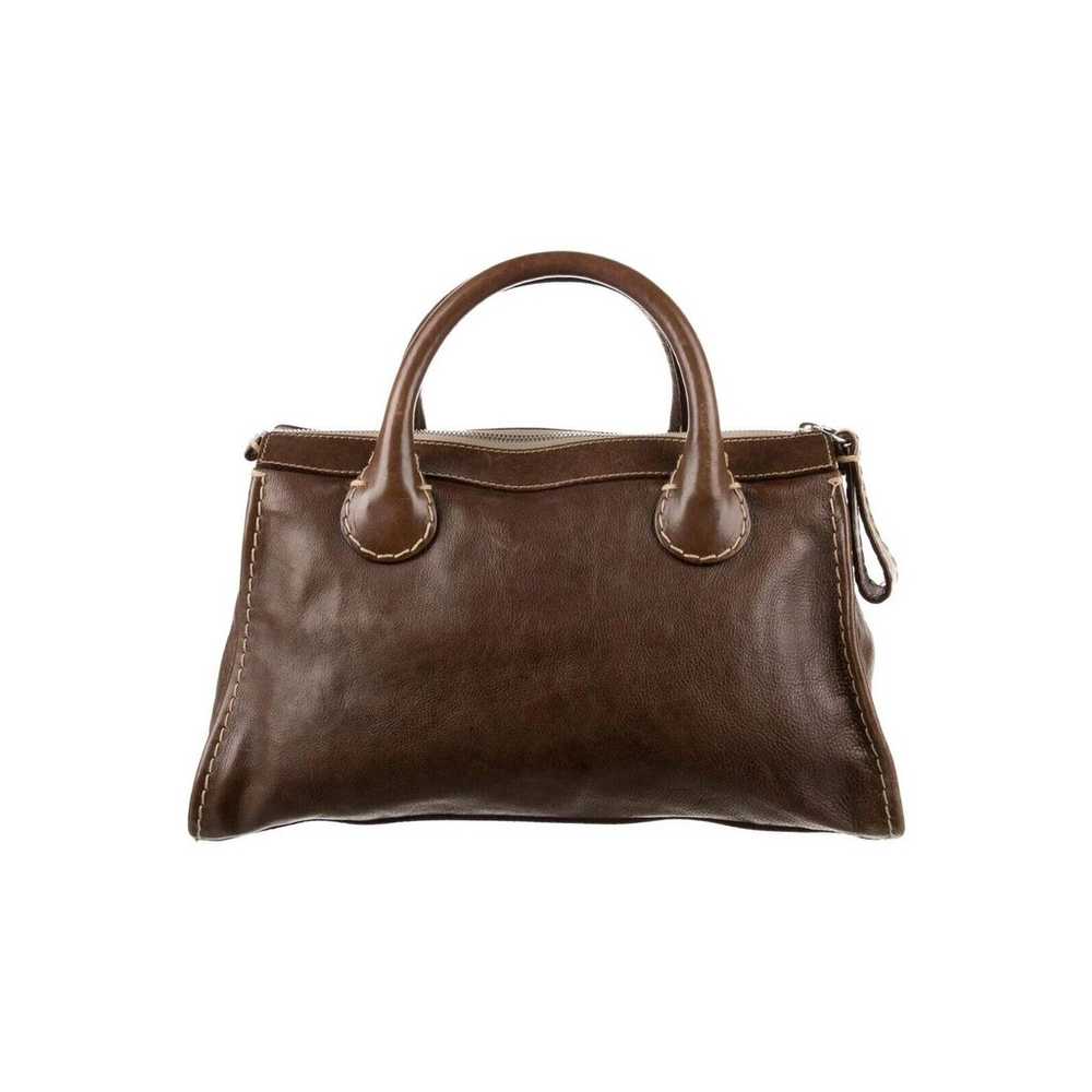 Chloe Edith Brown Leather Stitching Shoulder Bag … - image 4