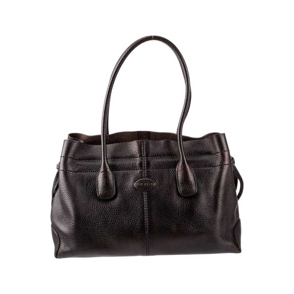 Tod's Dark Brown Pebbled Leather Shoulder Bag Tot… - image 1