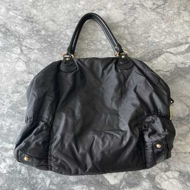 Tod's Nylon and Leather Shoulder Tote Black - image 1