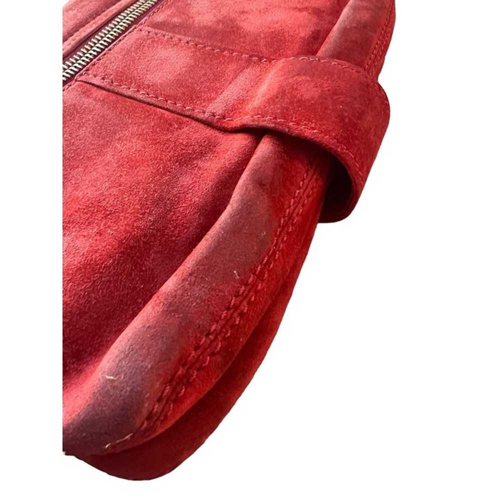 Roger Vivier Red Suede Handbag Shoulder Bag Gold … - image 4