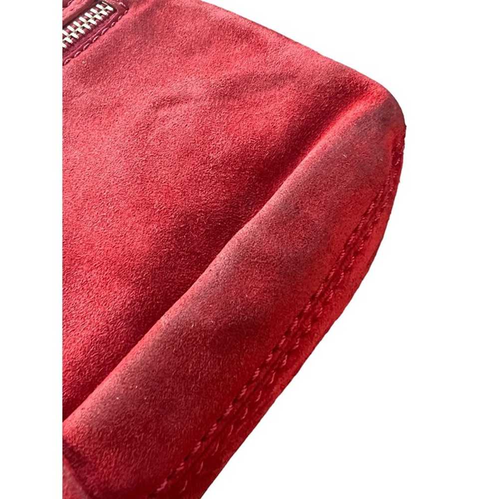 Roger Vivier Red Suede Handbag Shoulder Bag Gold … - image 5