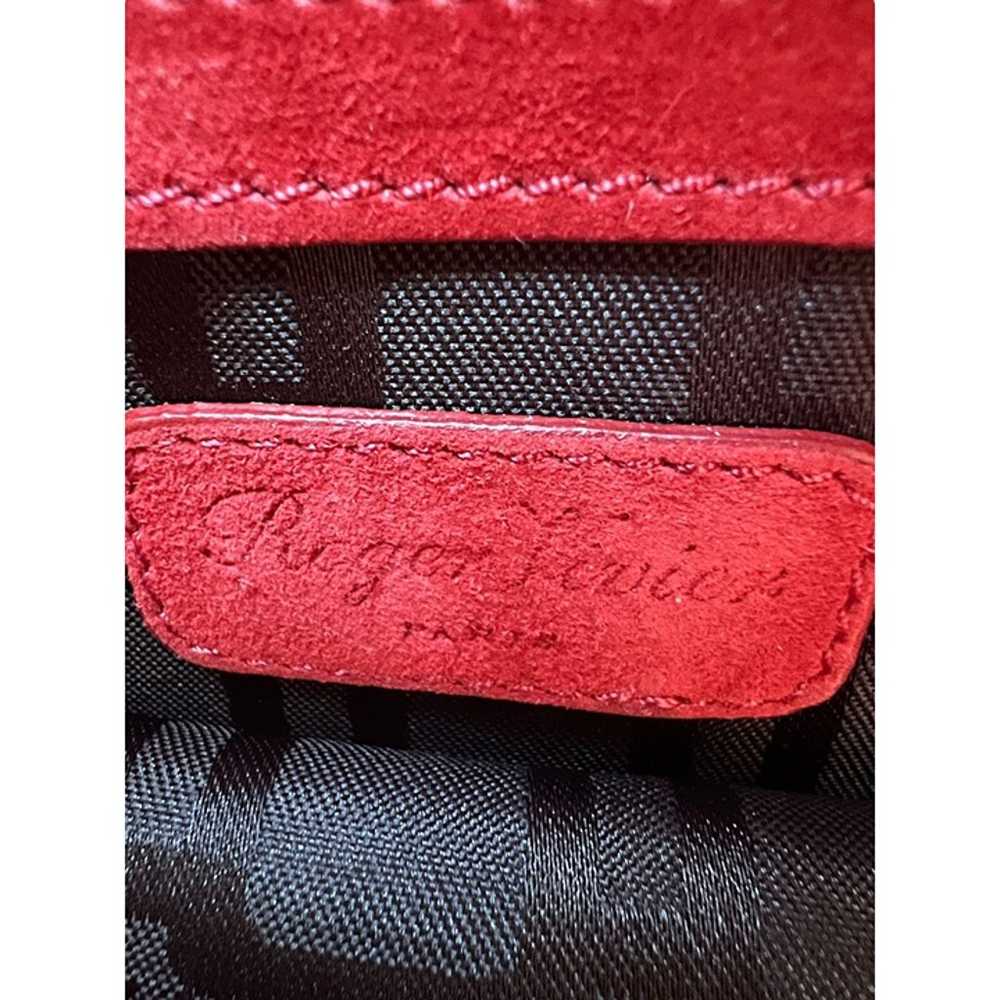 Roger Vivier Red Suede Handbag Shoulder Bag Gold … - image 9