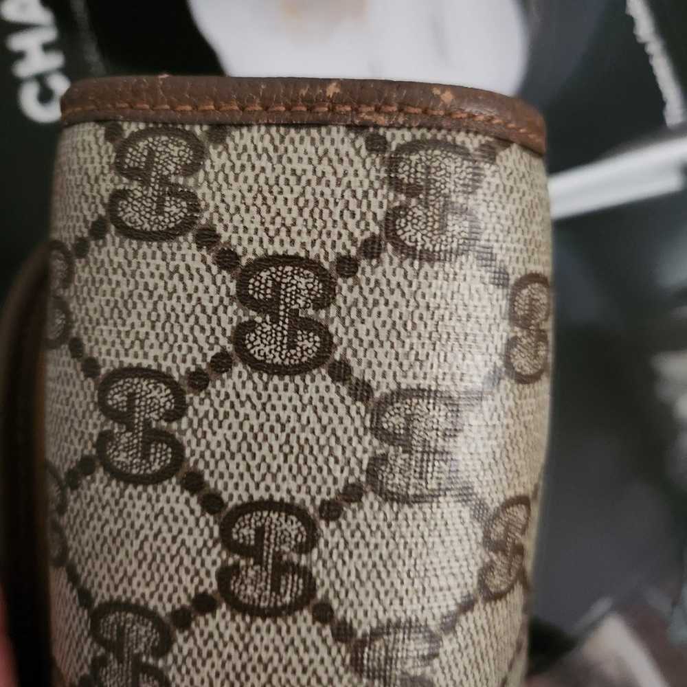 Authentic Gucci vintage GG Canvas clutch Web Sher… - image 4