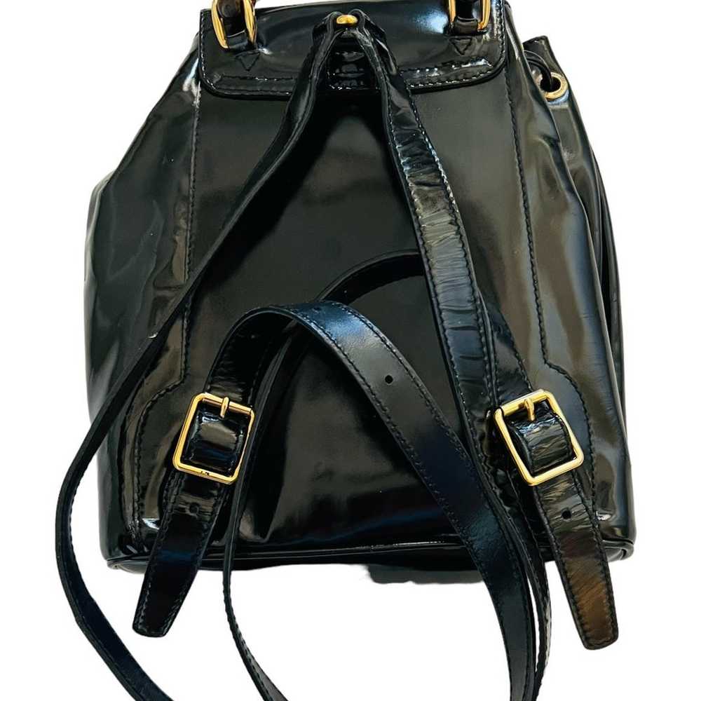 GUCCI Black Small Back Bag Backpack Patent Leathe… - image 2