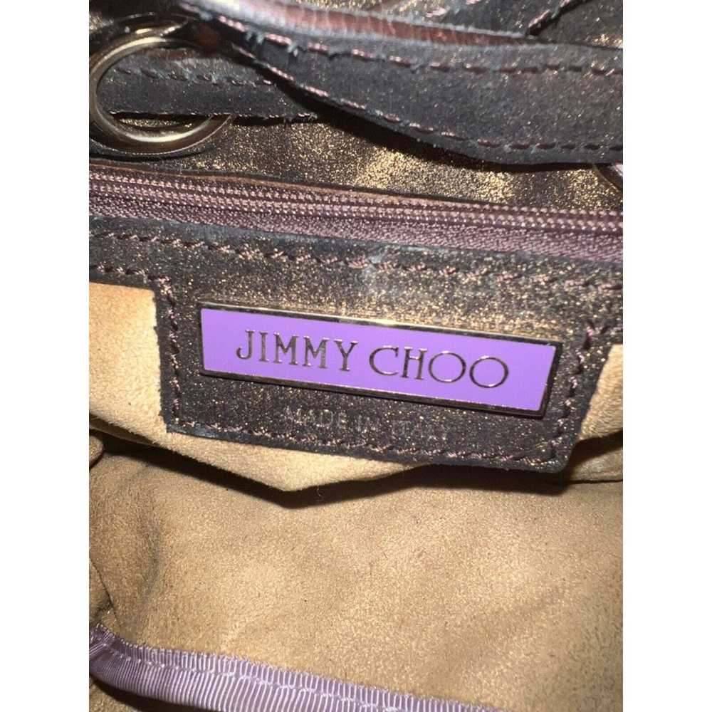 Auth JIMMY CHOO Handbag Shoulder Bag Gold Brown L… - image 3