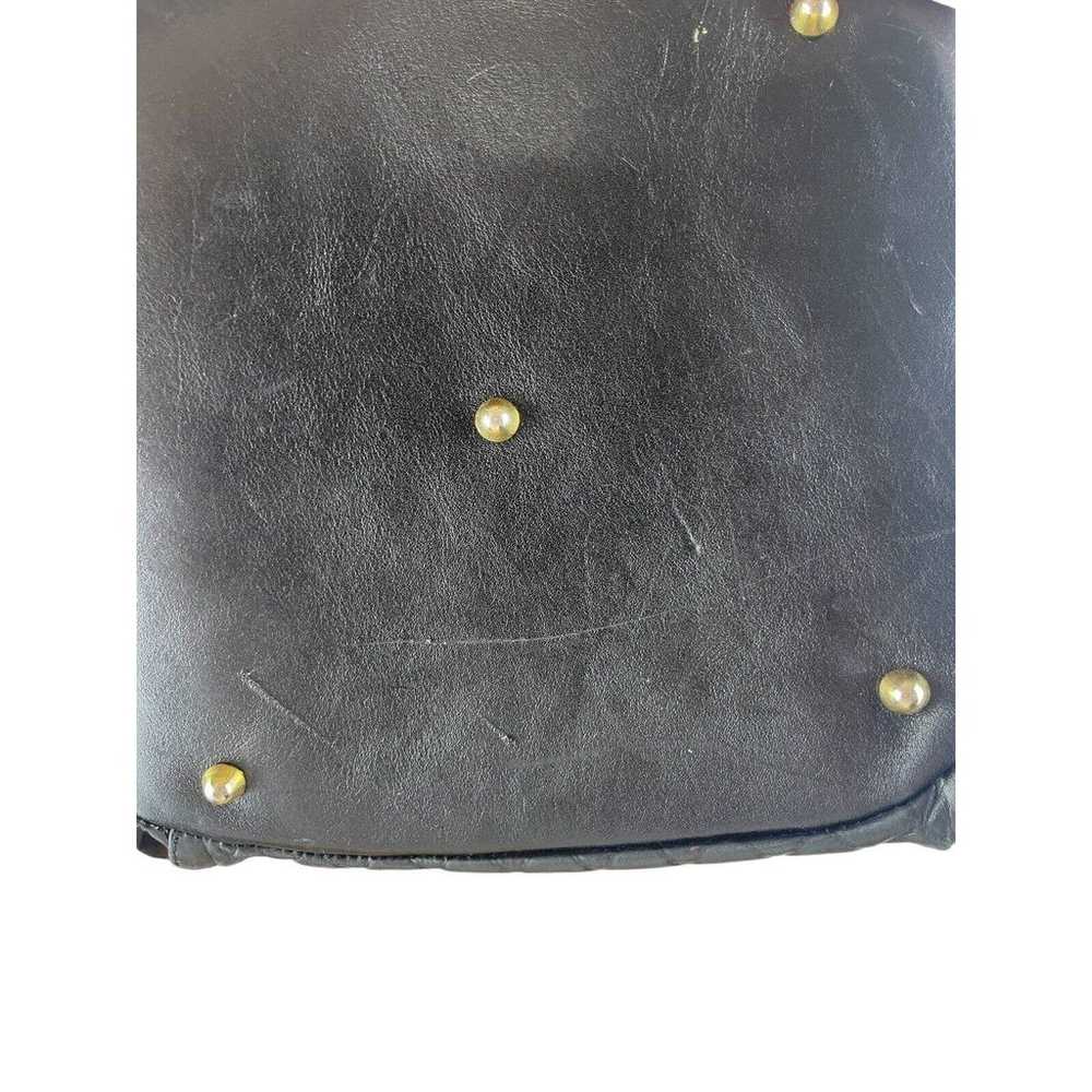 Marino Orlandi Genuine Black Leather Monogram Pat… - image 10