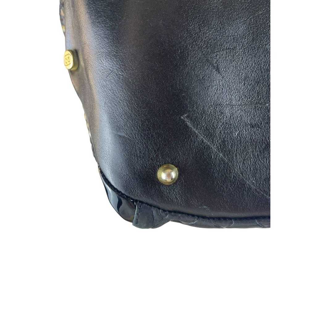 Marino Orlandi Genuine Black Leather Monogram Pat… - image 11