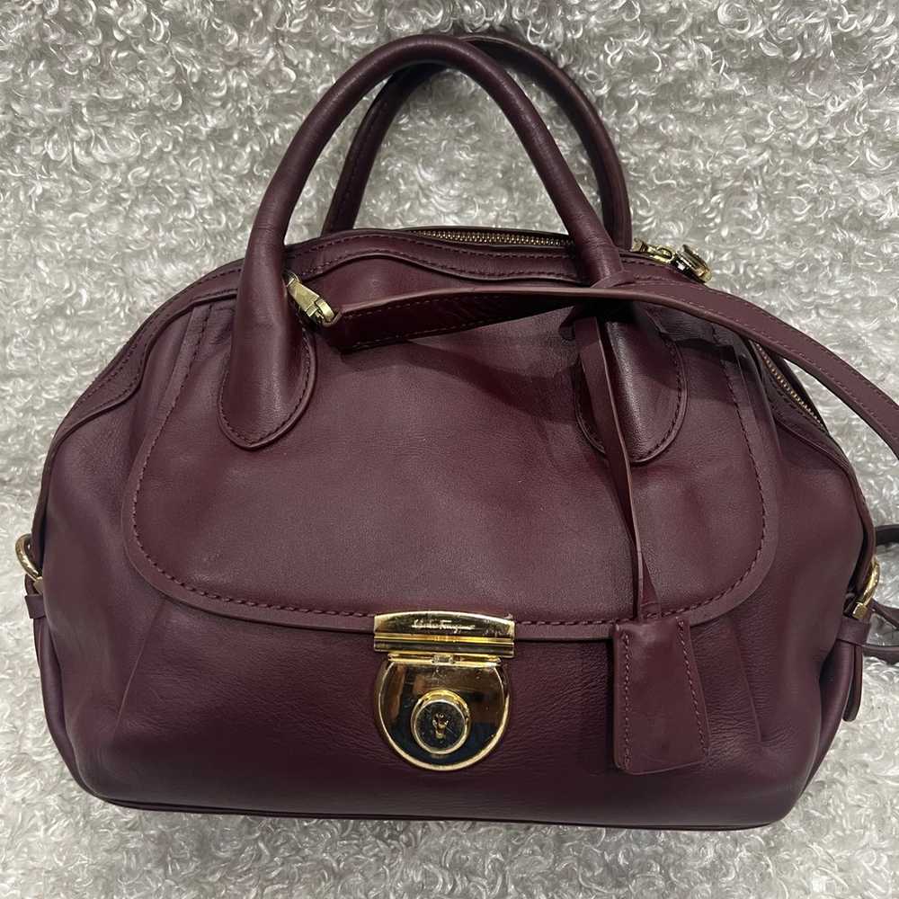 Salvatore Ferragamo Leather Burgundy Handbag - image 1