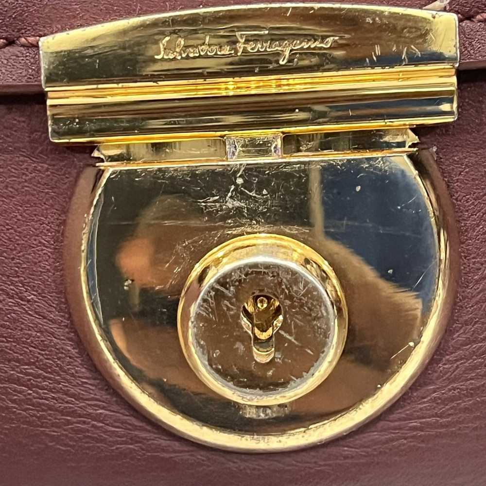 Salvatore Ferragamo Leather Burgundy Handbag - image 3