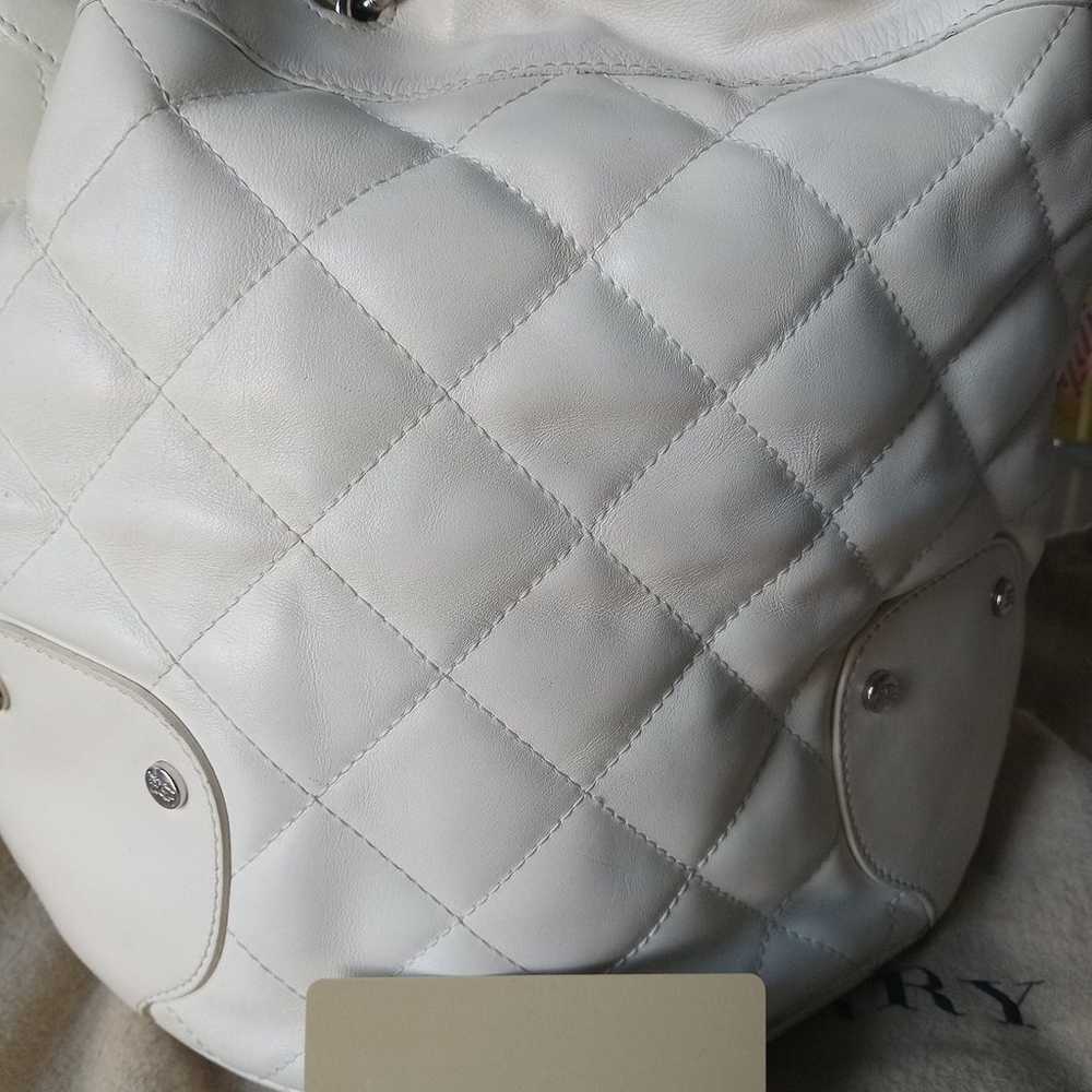 Authentic White Quilted Burberry leather - image 12