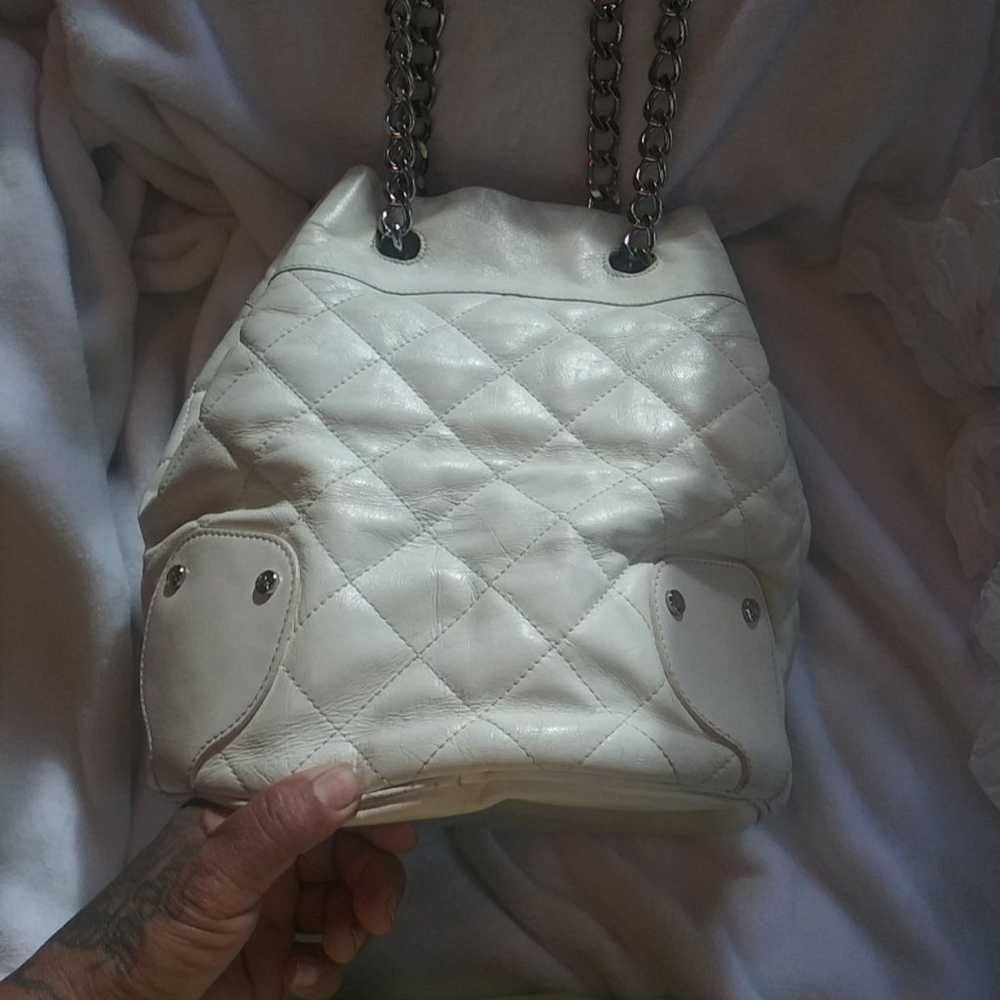 Authentic White Quilted Burberry leather - image 3