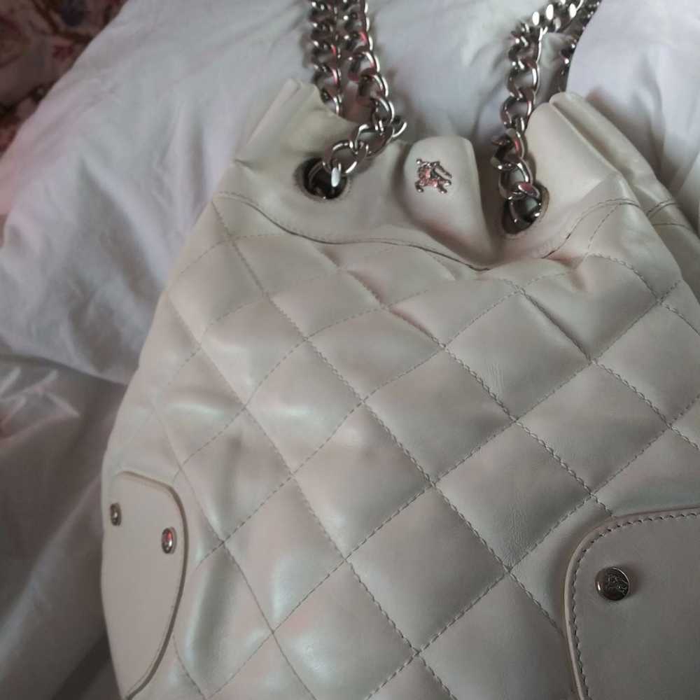 Authentic White Quilted Burberry leather - image 9