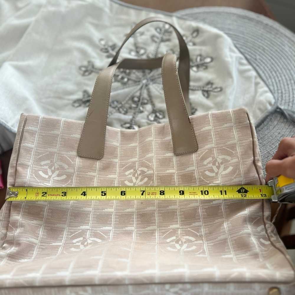 Authentic Chanel Nylon Travel Tote Bag Beige - image 5