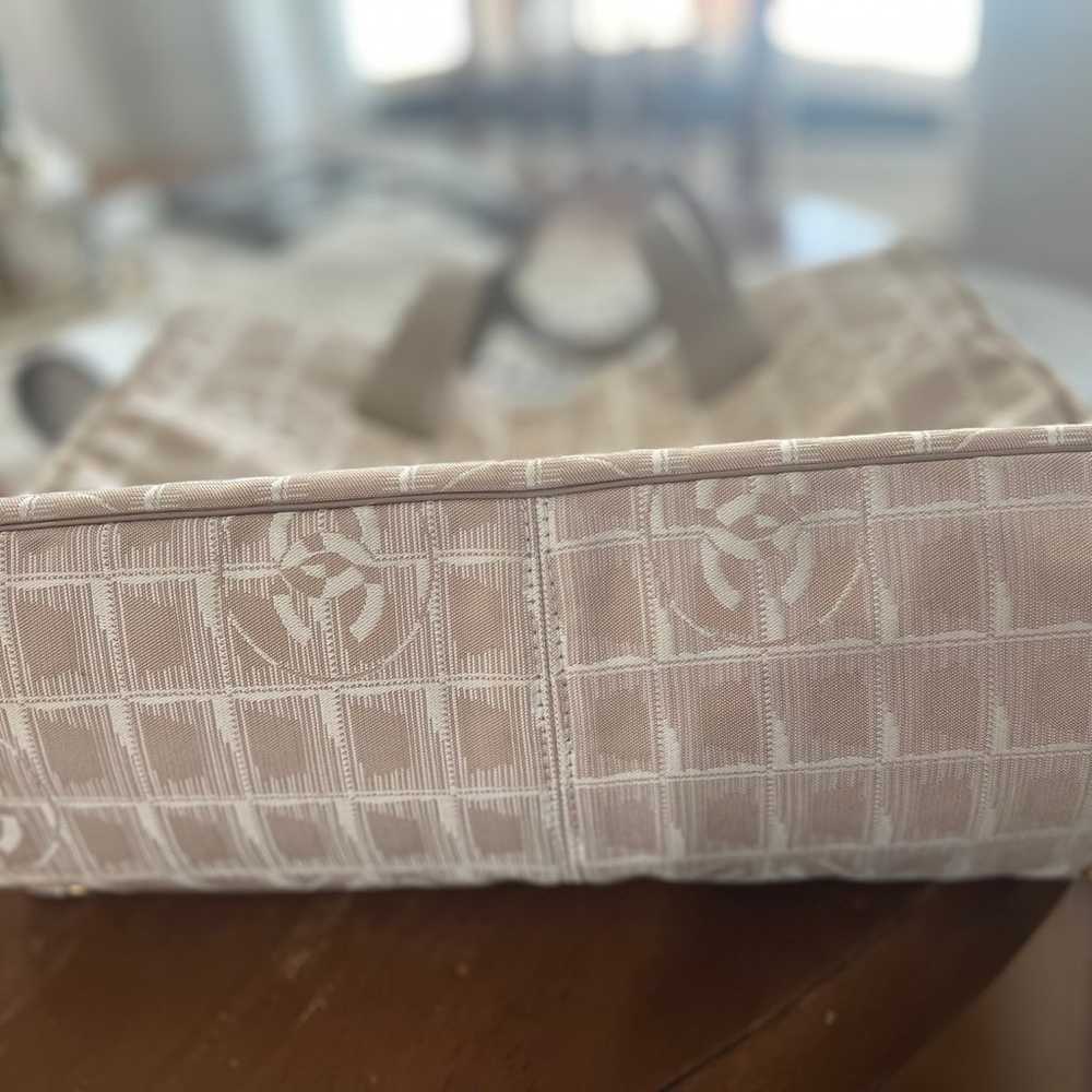 Authentic Chanel Nylon Travel Tote Bag Beige - image 8
