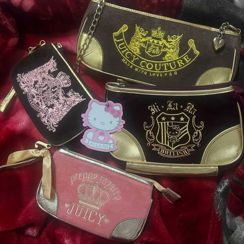 Hello kitty Juicy Couture pouch lot vintage y2k r… - image 1